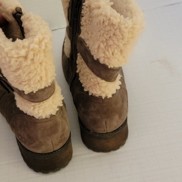 UGG Womens Blayre II Lush Shearling Genuine Cuff Suede Boots Zipper 1006039 10 - Picture 16 of 16